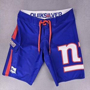 Quiksilver New York Giants NFL Surf Swim Trunks Board Shorts Men's Size 28 Blue